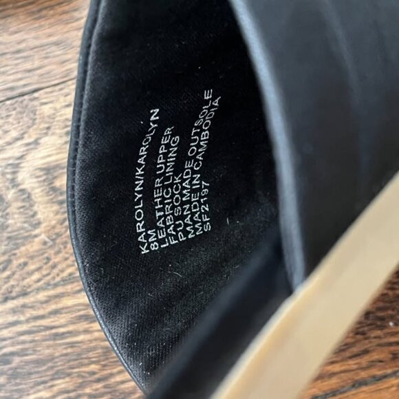 Steve Madden Karolyn Black Leather Slides - Picture 4 of 6